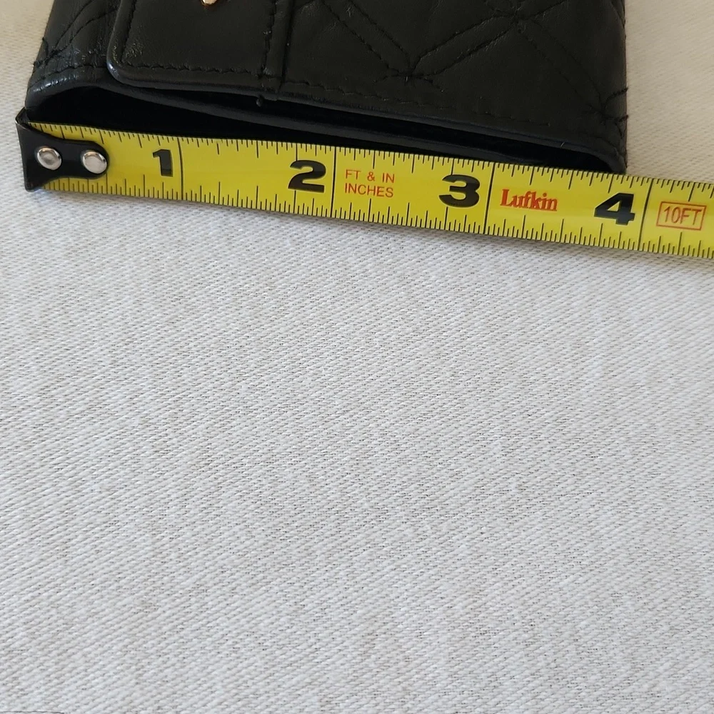 MCM Trifold Quilted Black Leather Wallet - Picture 9 of 11